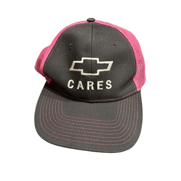 Port Authority Accessories - Chevrolet Cares Trucker Hat Port Authority Pink Grey Mesh Snapback Baseball Cap